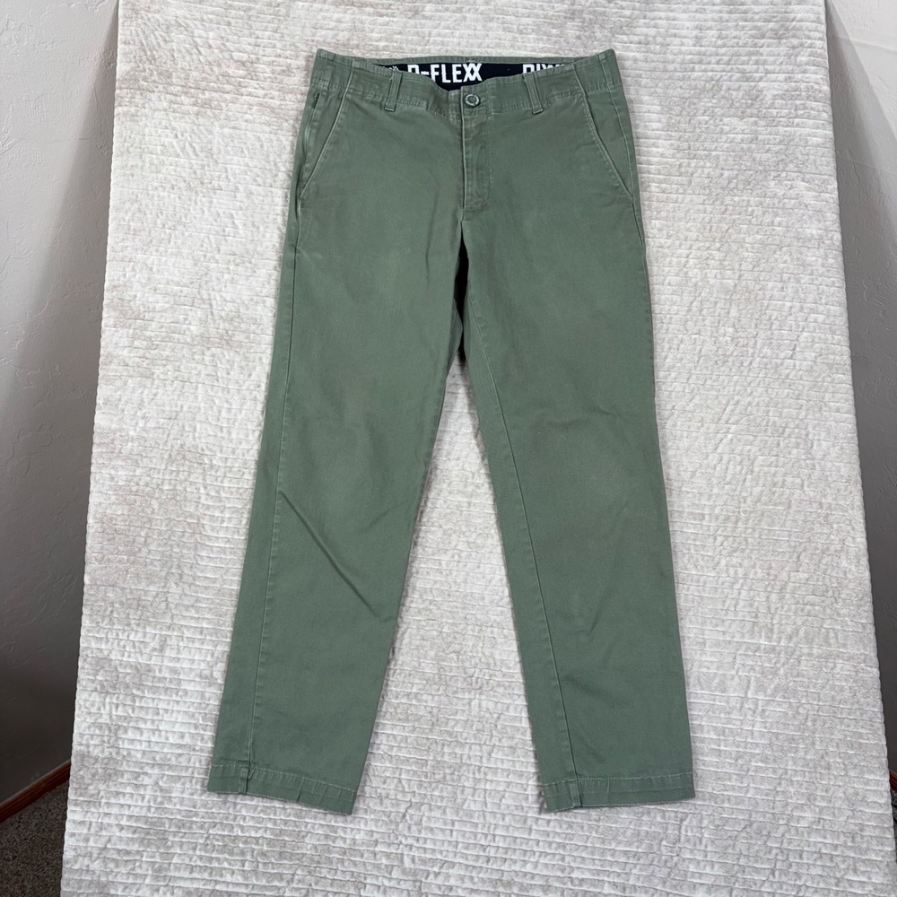 Dixxon Flannel Co D-Flexx Chino Pants Mens 32x30 Olive Green Stretch Workwear